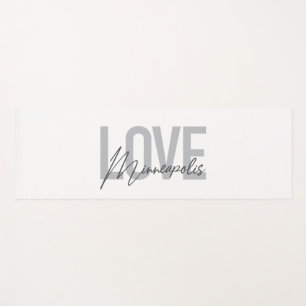 Modern, simple, urban, cool Love Minneapolis Yoga Mat