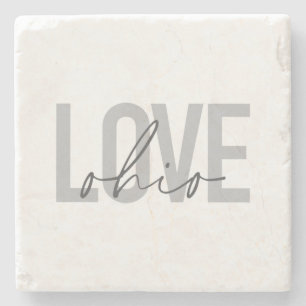 Modern, simple, urban cool trendy design Love Ohio Stone Coaster