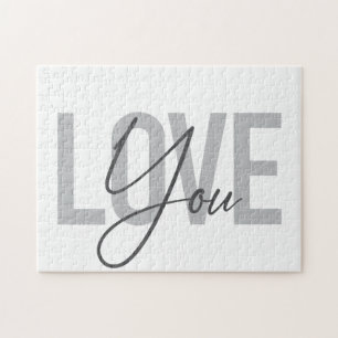 Modern, simple, urban, cool typography Love You Jigsaw Puzzle