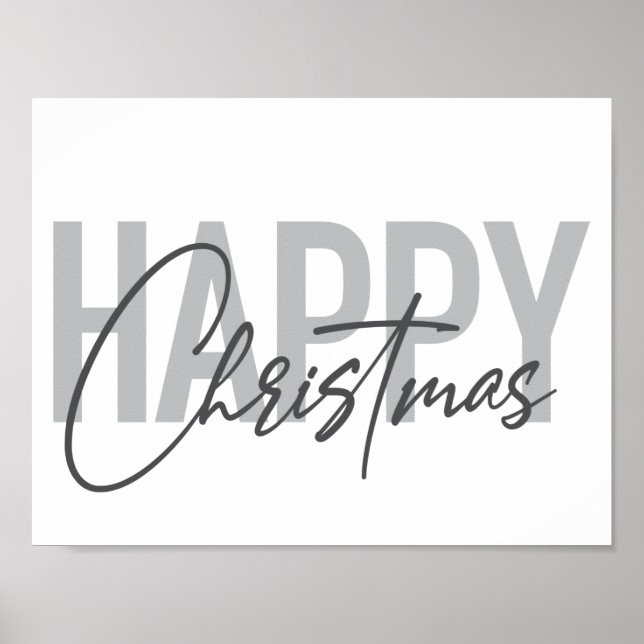 Modern, simple, urban design Happy Christmas Poster (Front)
