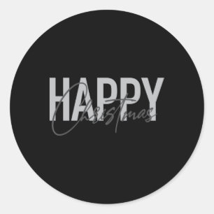 Modern Simple Urban Design Happy Christmas T Shirt Classic Round Sticker