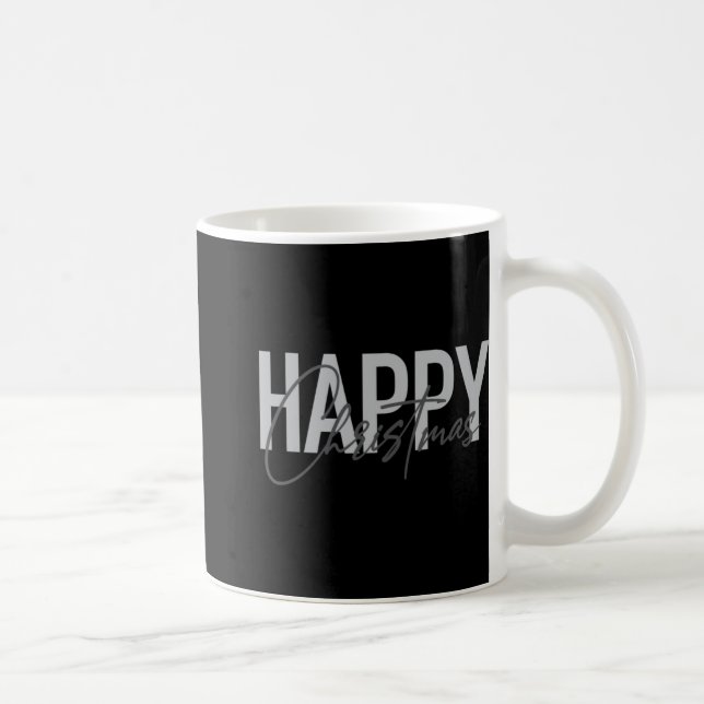Modern Simple Urban Design Happy Christmas T Shirt Coffee Mug (Right)