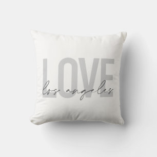 Modern, simple, urban design of Love Los Angeles Cushion