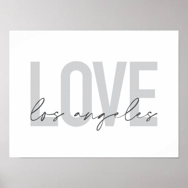 Modern, simple, urban design of Love Los Angeles Poster (Front)