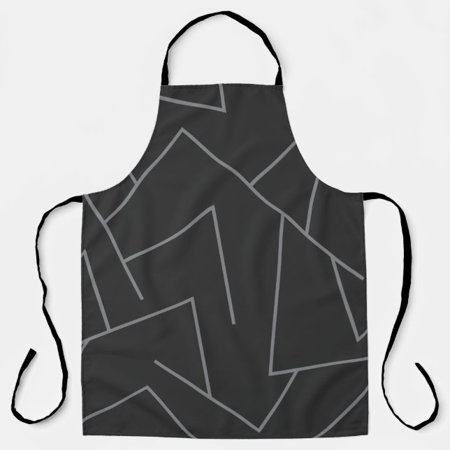 Modern, simple urban, dynamic graphic line pattern apron (Front)