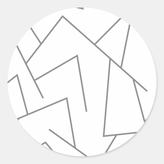 Modern, simple urban, dynamic graphic line pattern classic round sticker (Front)