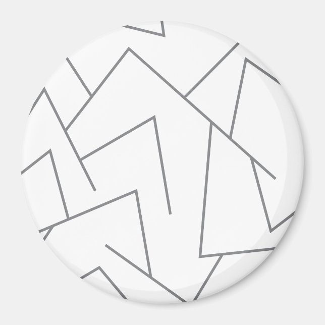 Modern, simple urban, dynamic graphic line pattern magnet (Front)