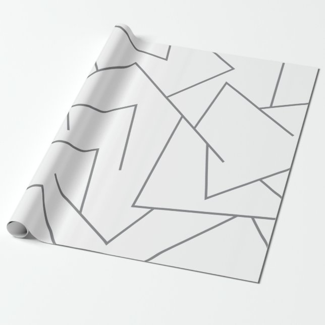 Modern, simple urban, dynamic graphic line pattern wrapping paper (Unrolled)