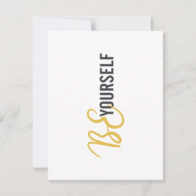 Modern, simple, urban graphic of Be Yourself Card (Front)