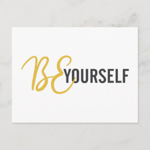 Modern, simple, urban graphic of Be Yourself Postcard