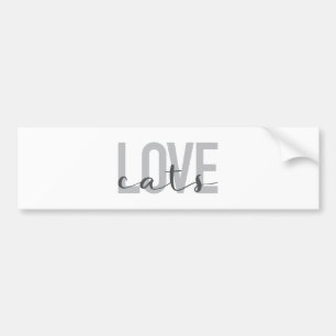 Modern, simple, urban, trendy design Love Cats Bumper Sticker