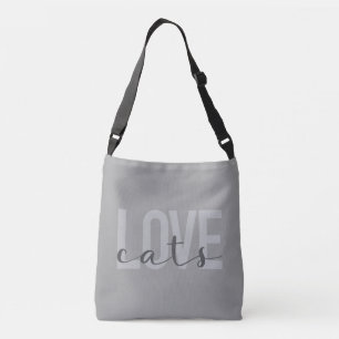 Modern, simple, urban, trendy design Love Cats Crossbody Bag