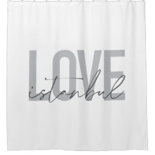 Modern, simple, urban, trendy design Love Istanbul Shower Curtain