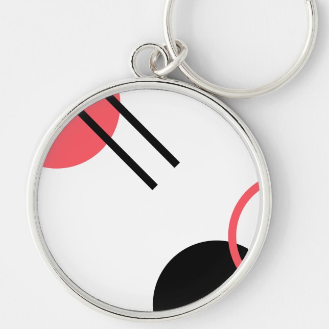 Modern, simple, urban, trendy geometric design key ring (Front)