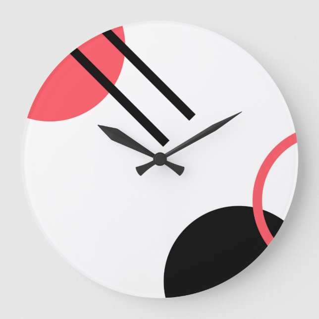 Modern, simple, urban, trendy geometric design large clock (Front)