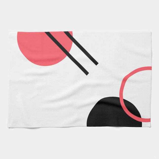 Modern, simple, urban, trendy geometric design tea towel (Horizontal)