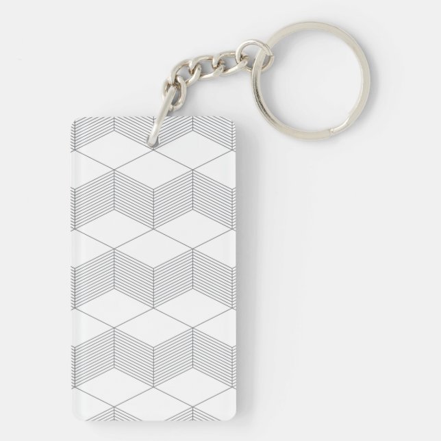 Modern, simple, urban, trendy graphic design key ring (Back)