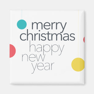 Modern, simple, vibrant, fun "Merry Christmas" Magnet