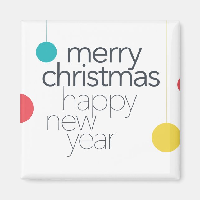 Modern, simple, vibrant, fun "Merry Christmas" Magnet (Front)