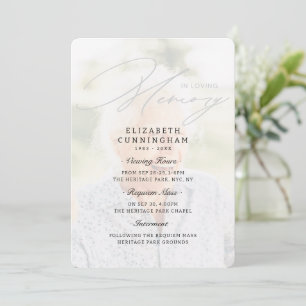 Modern Simple Viewing, Requiem, Interment Funeral Invitation
