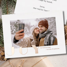 modern simple vintage Joy Christmas photo