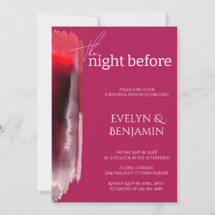 Modern, Simple Viva Magenta Rehearsal Dinner   Invitation
