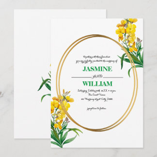 Modern Simple Watercolor Wildflower Invitation