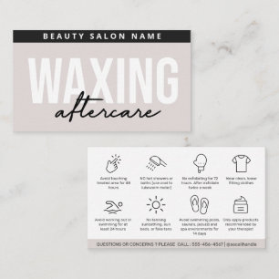 Modern Simple Waxing Aftercare Card Hair Removal