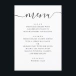 Modern simple wedding. Black and white script Menu<br><div class="desc">Black and white simple wedding menu. Suitable for birthday,  anniversary and any other party. Please contact me if you need additional items.</div>