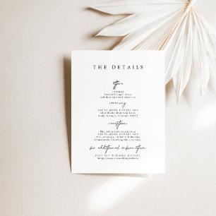 Modern Simple Wedding Detais Enclosure Cards