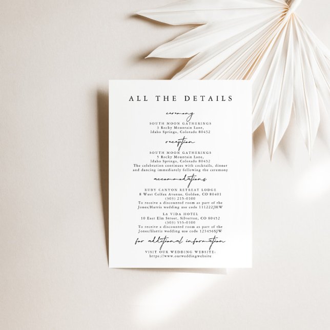 Modern Simple Wedding Detais Enclosure Cards (Modern Simple Wedding Detais Enclosure Cards)