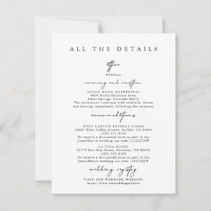 Modern Simple Wedding Detais Enclosure Cards