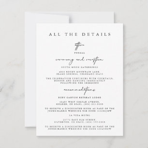Modern Simple Wedding Detais Enclosure Cards