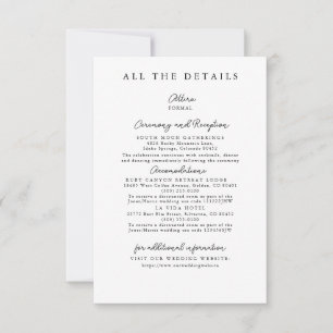 Modern Simple Wedding Detais Enclosure Cards