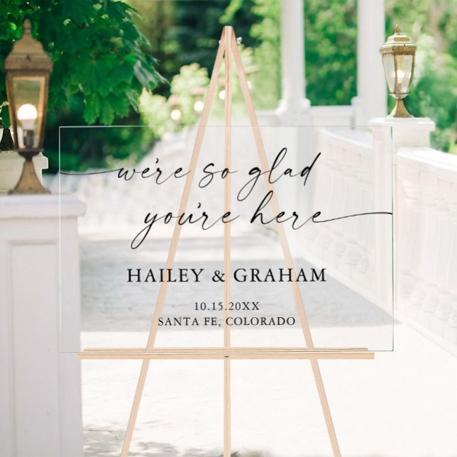 Modern Simple Wedding Elegant Calligraphy Welcome Acrylic Sign (Creator Uploaded)