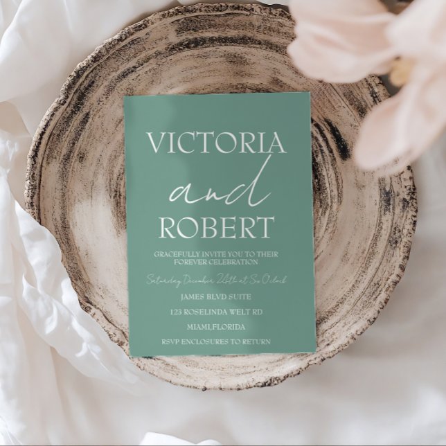 Modern Simple Wedding Engagement Sage Invitation (Creator Uploaded)