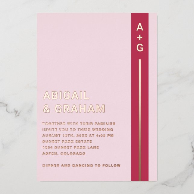 Modern Simple Wedding Foil Invitation (Front)