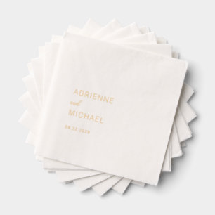 Modern Simple Wedding Foil Napkins