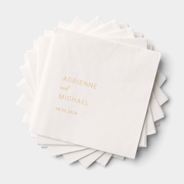 Modern Simple Wedding Foil Napkins (Insitu (Stacked))