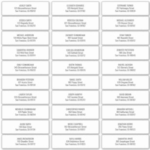 Modern + Simple Wedding Guest Names Address