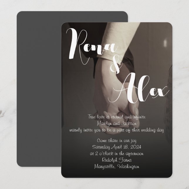 Modern Simple Wedding invitation (Front/Back)