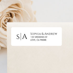 Modern Simple Wedding Minimalist Monogram Address