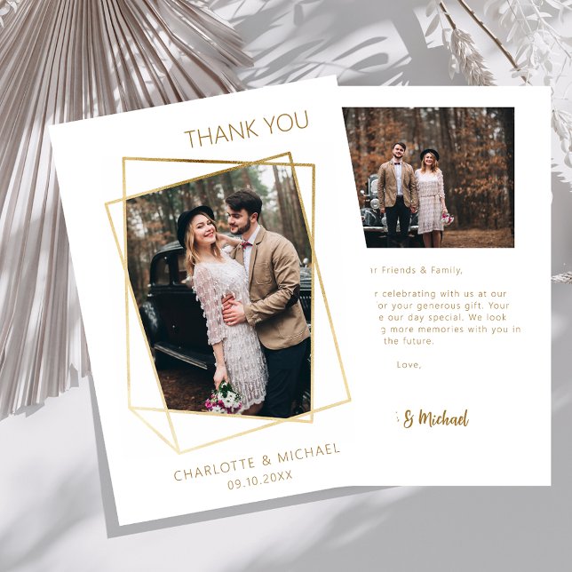 Modern simple wedding photo thank you card (Creator Uploaded)