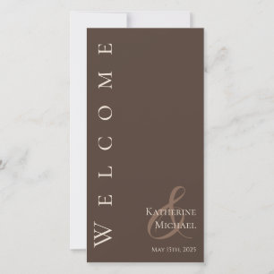 Modern Simple Wedding Program-Country Brown