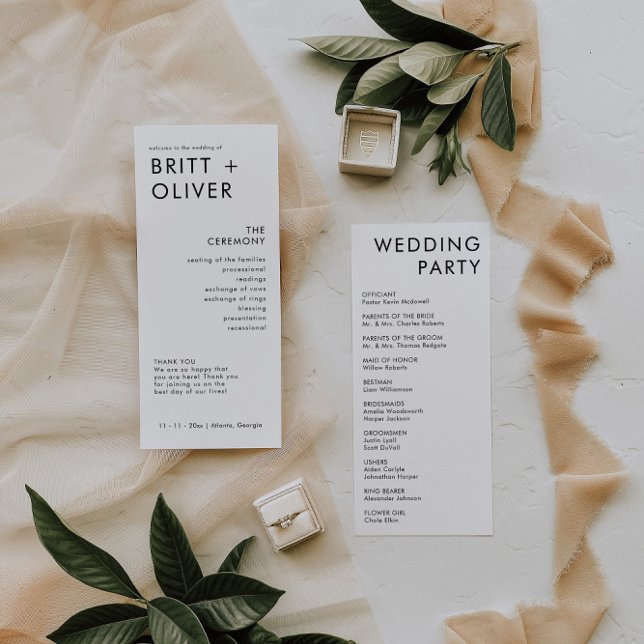 Modern Simple Wedding Program Order Of Events (Creator Uploaded)
