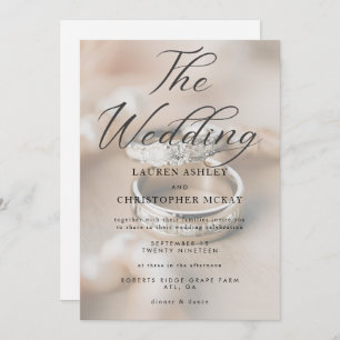 Modern Simple Wedding rings background Invitation