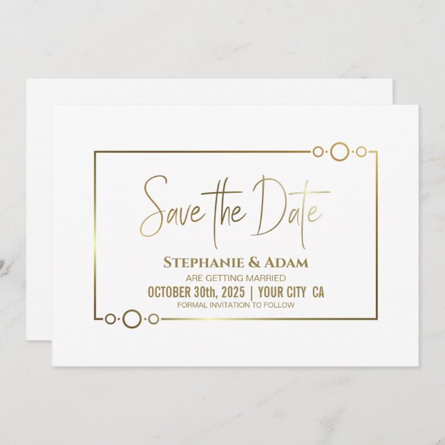 Modern Simple Wedding Save the Date (Front/Back)