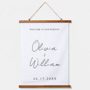Modern Simple Wedding Welcome Hanging Tapestry