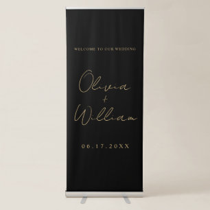 Modern Simple Wedding Welcome Retractable Banner