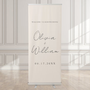 Modern Simple Wedding Welcome Retractable Banner
